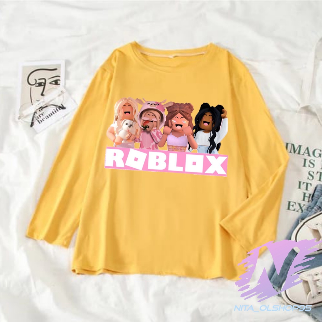 kaos roblox wanita kaos lengan panjang roblox girl sahabat