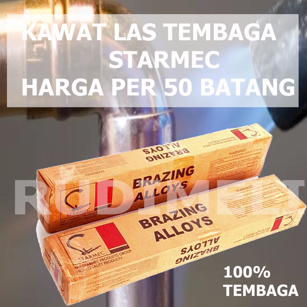 (HARGA PER 50 PCS /) KAWAT LAS TEMBAGA PERAK LAS TEMBAGA HARRIS MERK STARMEC ORI