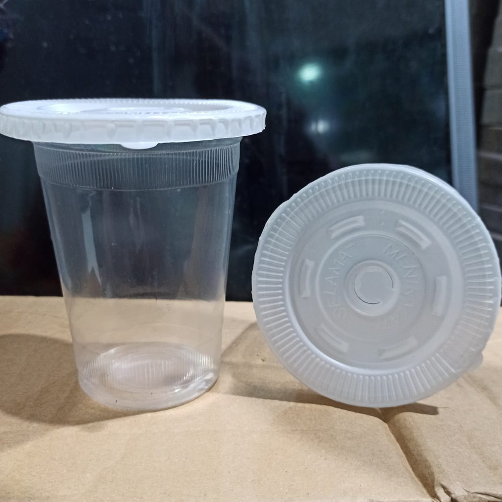 Tutup Gelas Warna Putih Susu Datar Dan Bening Tutup Gelas Datar Oz Plastik Gelas Pop Ice Oz 12 14 16