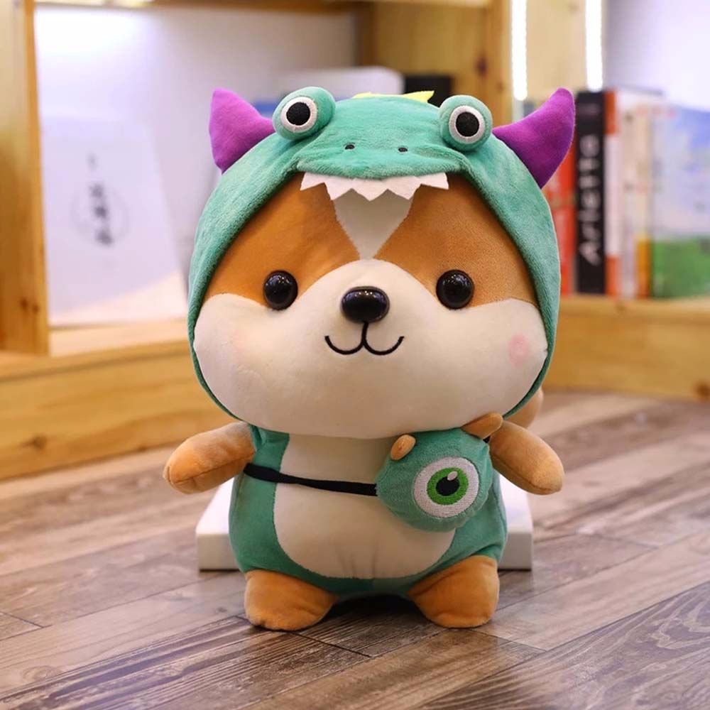 Needway  Mutable Corgi Chai Pillow Birthday Gift Dinosaur Plush Toy Shiba Inu Plush Toy Bee Cute Children's Doll Elk Animal Send Female Squirrel Doll/Multicolor