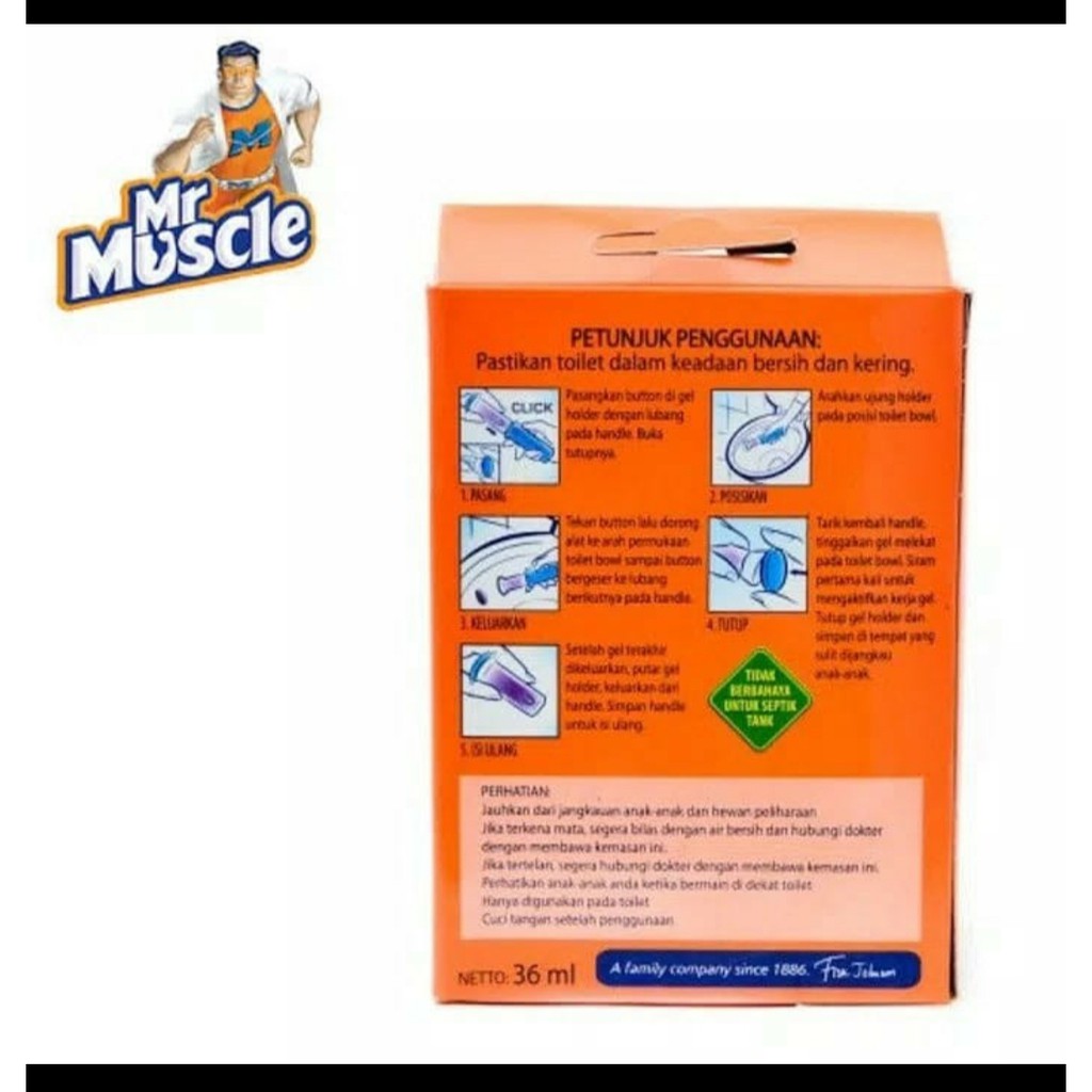 MR Muscle TOILET CLEANING GEL Closet WC( 1 Applicator + 6 Gel ) GHM