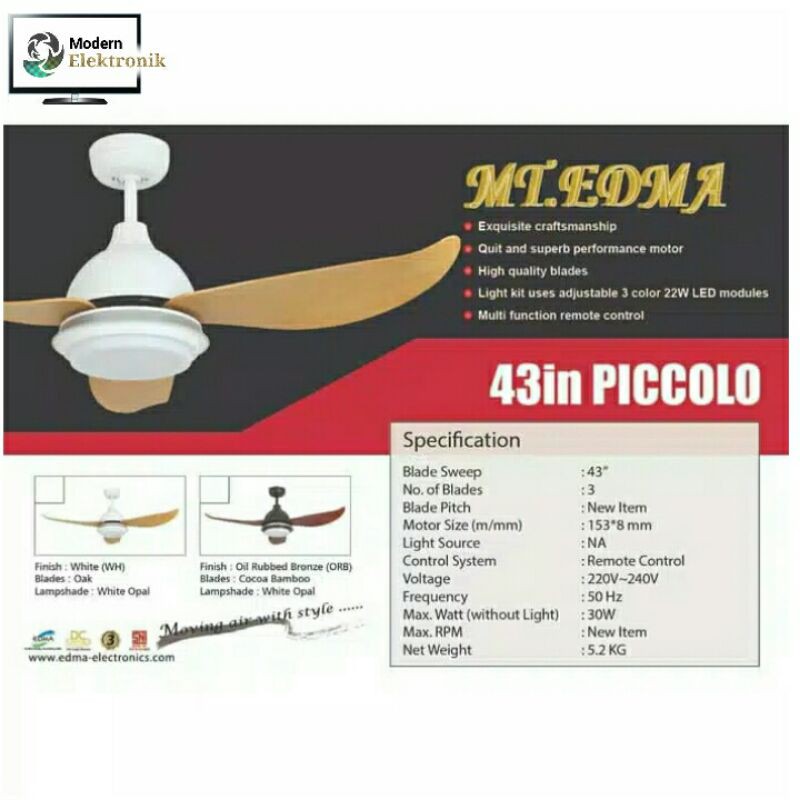 MT EDMA - EDMA Kipas Angin Lampu Bling2 Decorative Kipas Hias Cantik Dan Mewah