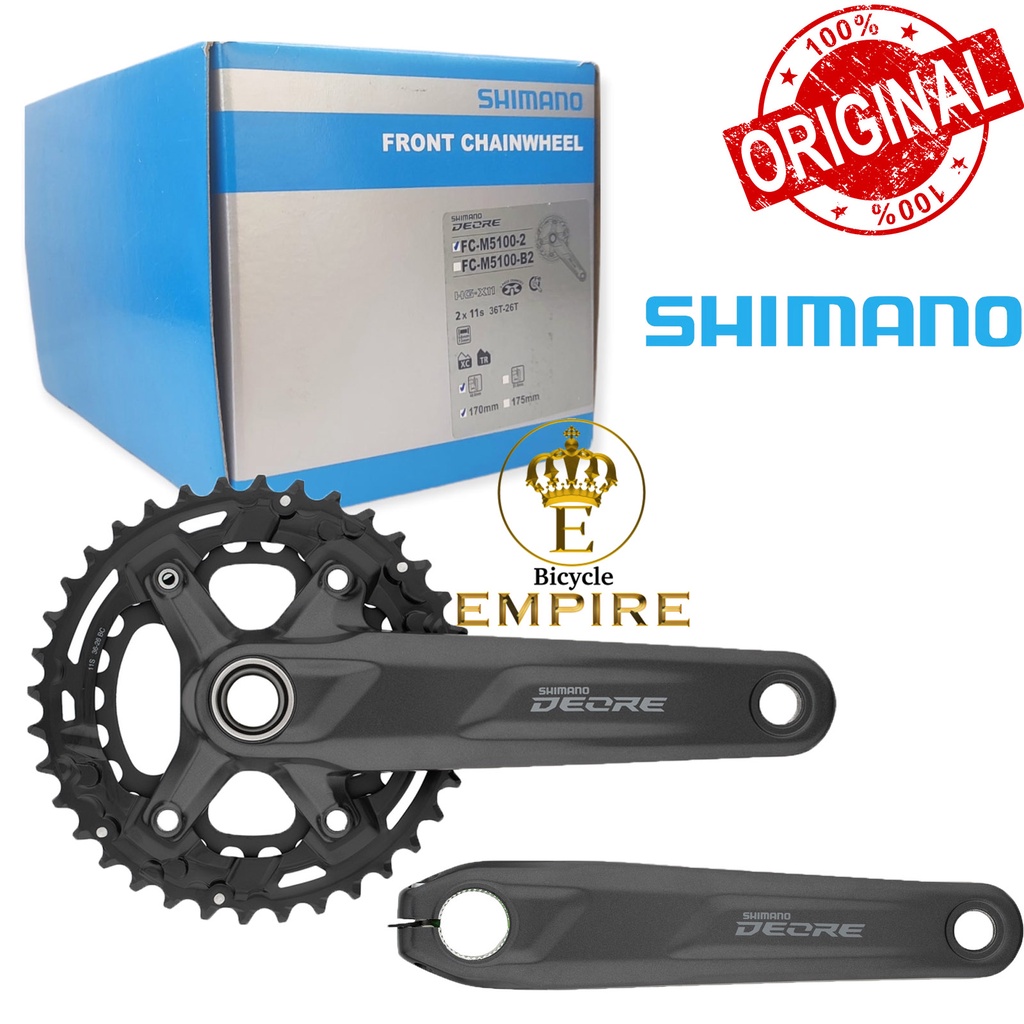 Crank Set Crankset Shimano Deore M5100 2 Speed Double Chainring Deore M 5100 26 36T 170mm Bicycle Em
