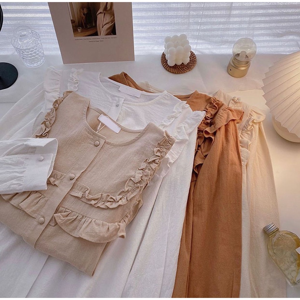 TOP CRINCLE AIRFLOW - CILA TOP - BAJU ATASAN WANITA KEMEJA - KEMEJA WANITA CASUAL KOREAN STYLE