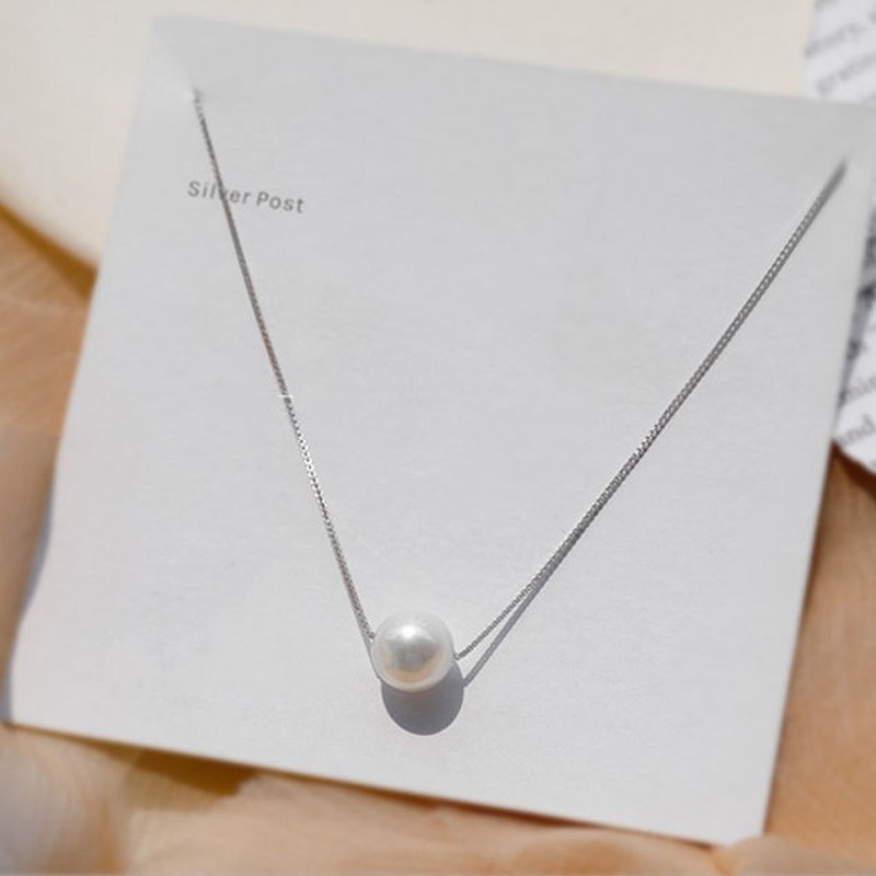 Korean Elegant Imitation Pearls Necklace/ INS Single Floating Pendant Pearl Clavicle Chain/ Trendy Single Layer Short Chains Choker