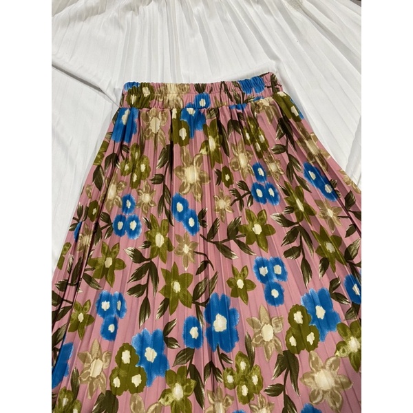 ROK PLISKET PREMIUM MOTIF FLORA TERBARU // ROK MOTIF FLORA // ROK PLISKET BUNGA FLORA // READY 8 WARNA