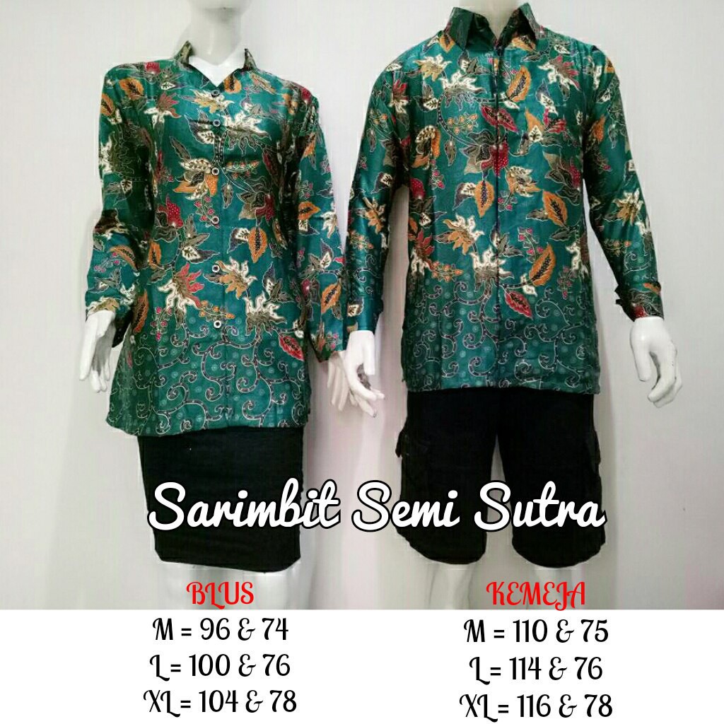 ORIGINAL BRAND baju Sarimbit kemeja semi sutra Batik Asli Pekalongan bahan sutra silky BPGP promo