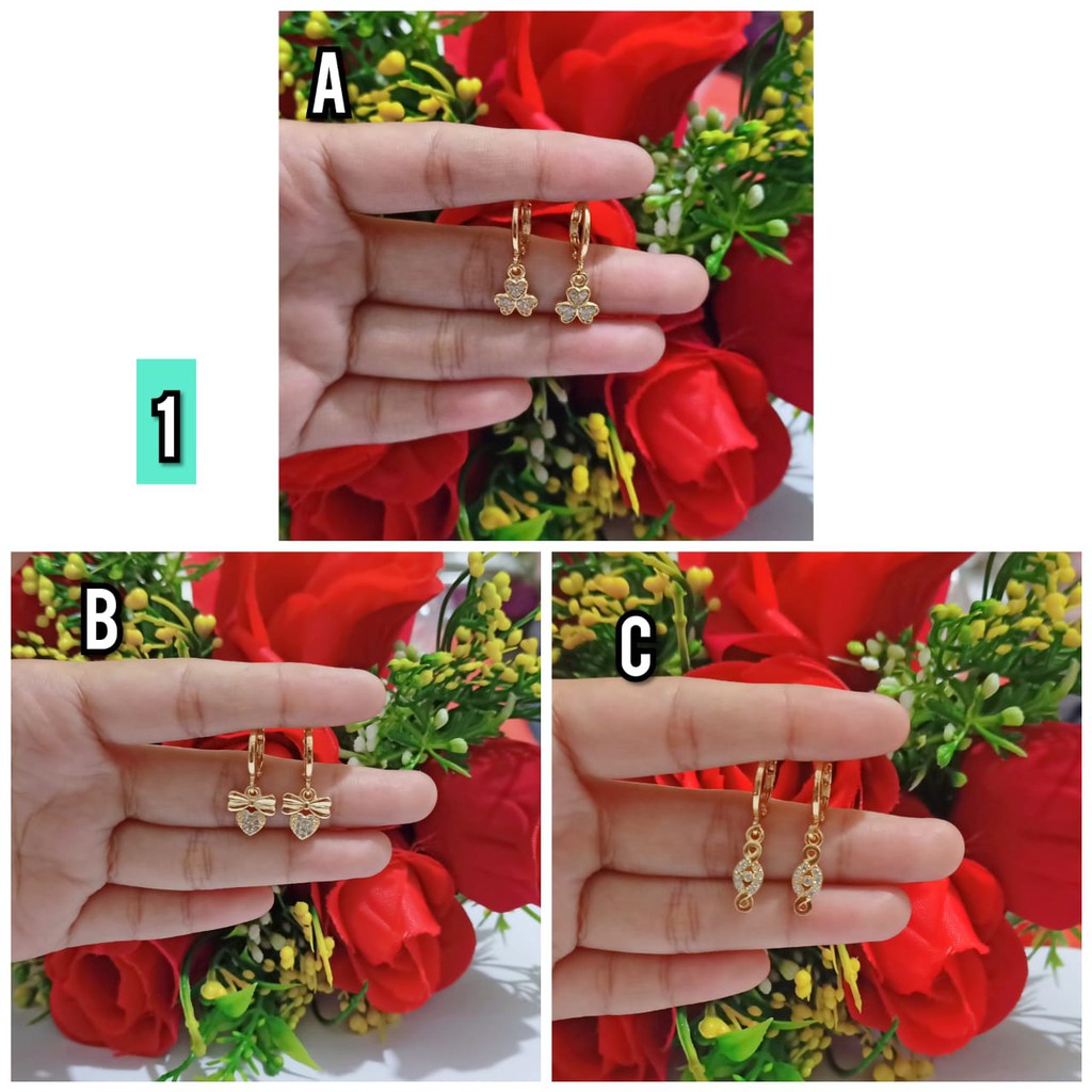 Anting Dewasa jepit Permata Mewah (COD)