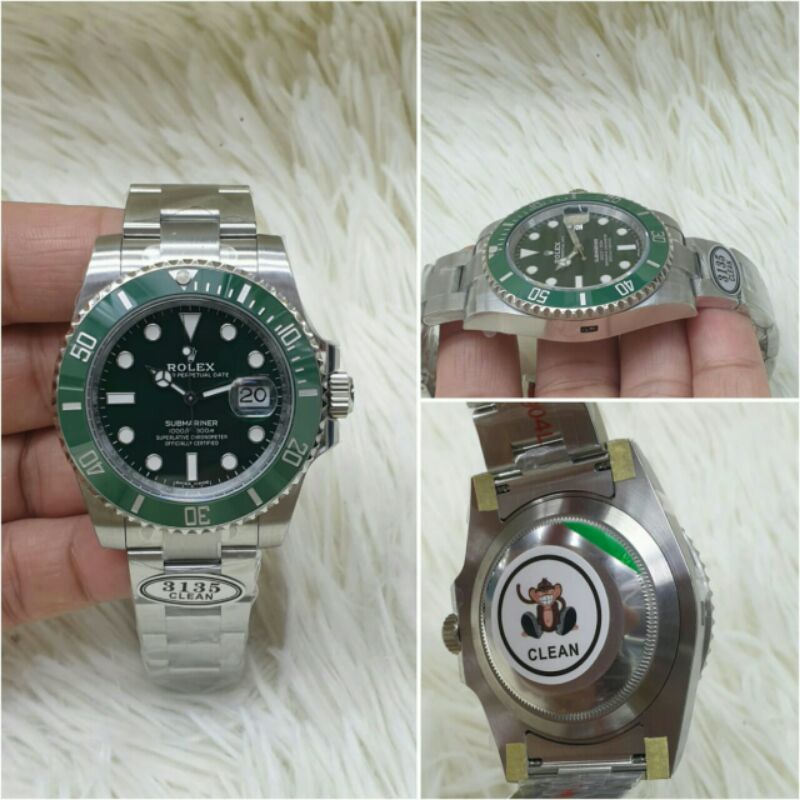 jam tangan rolex submariner automatic mesin swiss stainless kualitas original