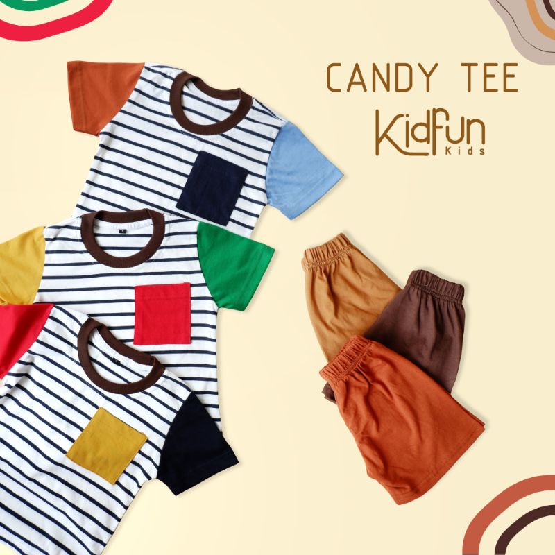 Setelan anak - Stelan baju anak - baju celana anak - setelan baju anak - Stripe set - CANDY SET