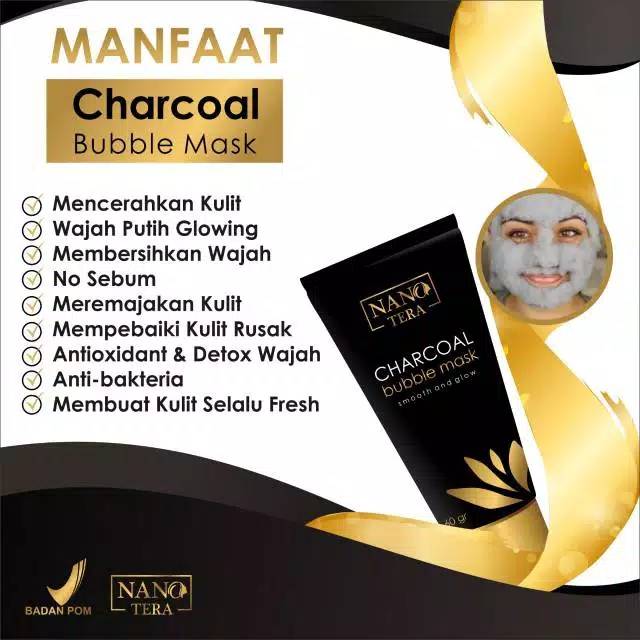 CHARCOAL BUBLE MASK Nanotera/ Masker Wajah Nanotera