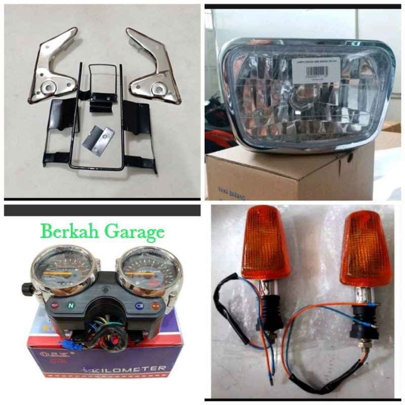 Paket Hemat Hedlamp Rx-King New Plus Breket Kuping Lampu Plus Spidometer Plus Sen 2 Buah Full Set