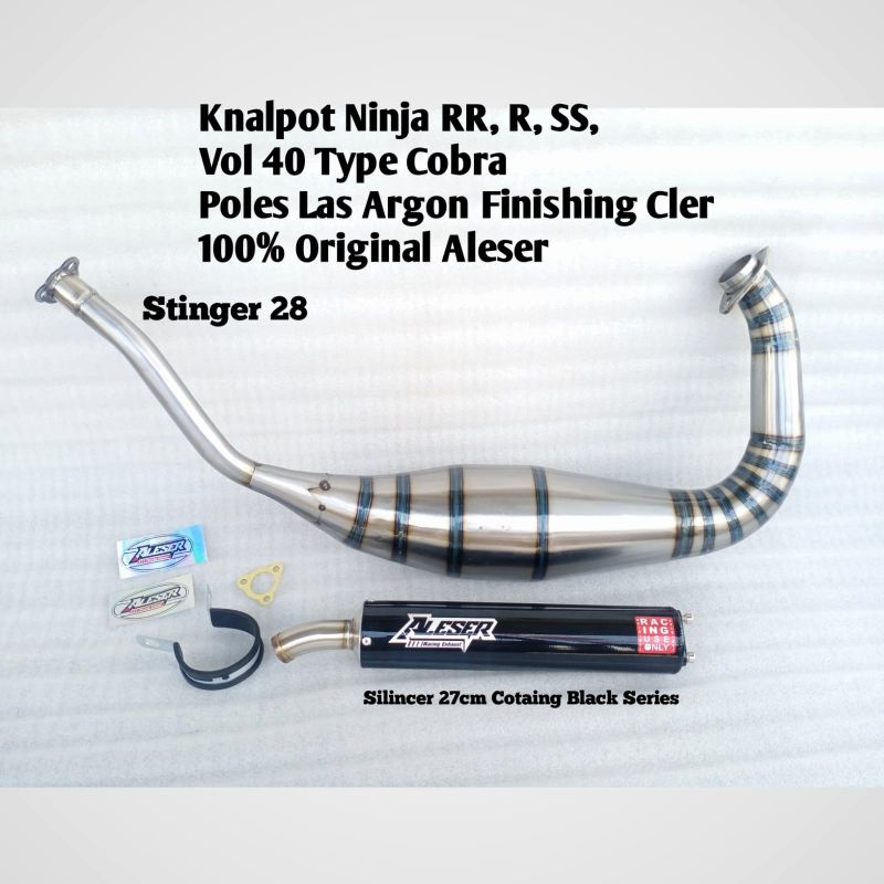Knalpot Ninja RR R SS Cobra Leher L Original Aleser Silincer Aluminium Coating Black Vakum
