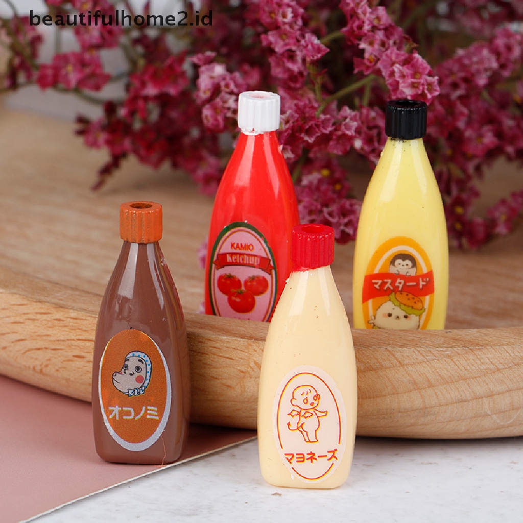 [beautifulhome2.id] 1:12 Dollhouse Miniature Food Mini Chocolate Sauce ketchup Jam Dolls Kitchen Toy ID