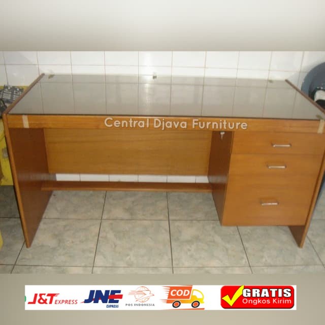 Meja Kerja Kantor Meja Komputer Tulis Kayu Jati Minimalis Mebel Jepara