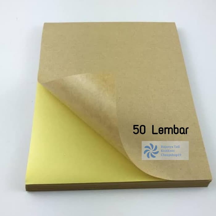 

stiker coklat a4 / kertas sticker kraft label / coklat isi 50 lembar
