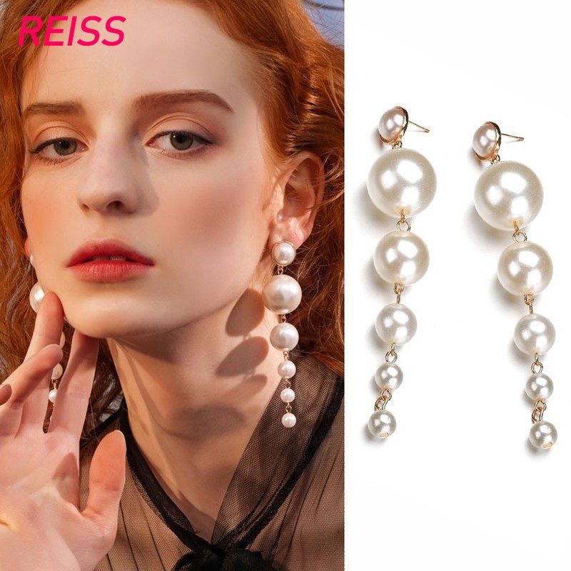 Panjang Anting Korea Simple Dengan Liontin Mutiara Imitasi Untuk Wanita Anting Aksesoris Fashion