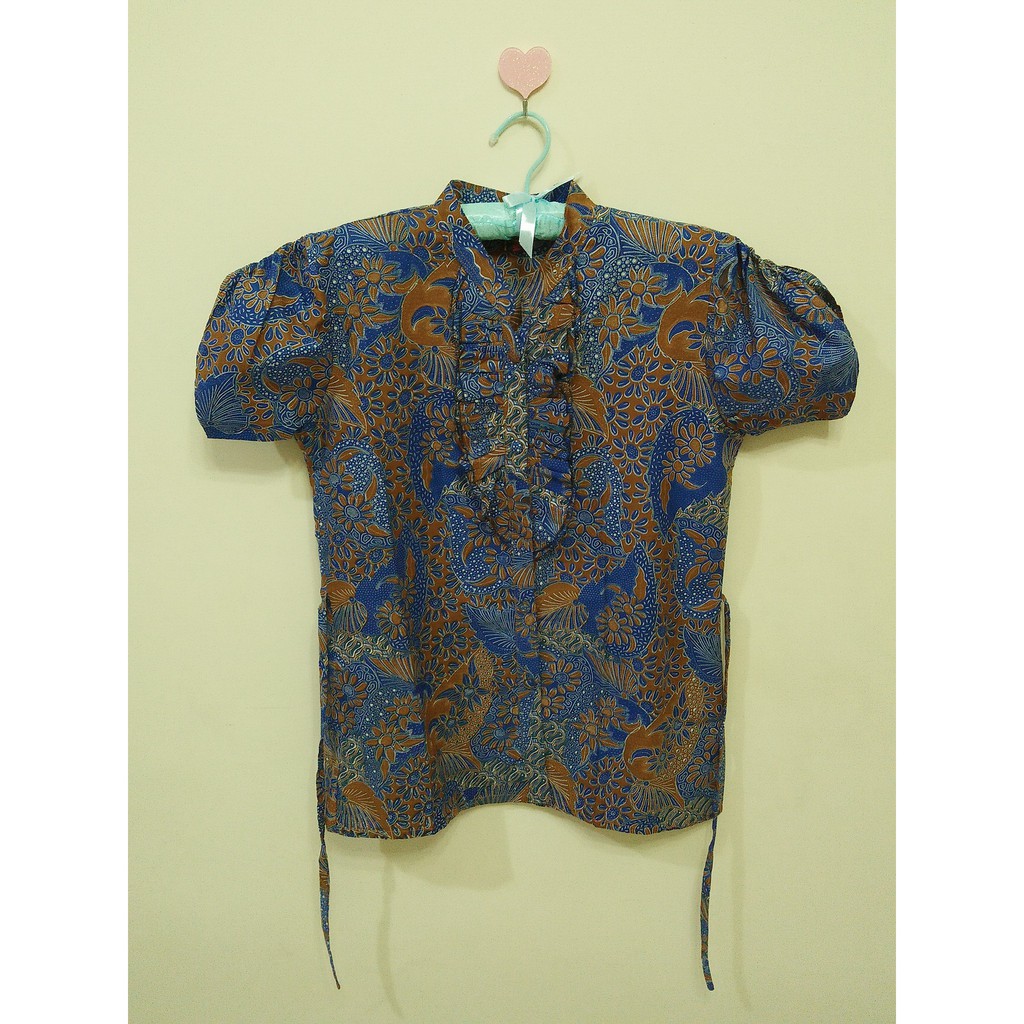 Kemeja Batik Wanita/Baju Batik/Baju Kerja-Blouse Kerah Shanghai B3020