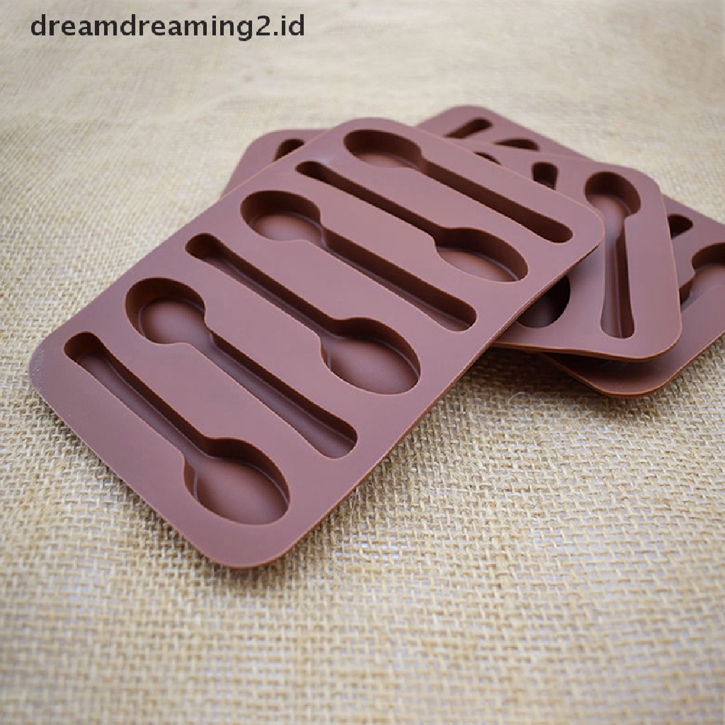 (LIKE) Cetakan Sabun / Cokelat 3D Bentuk Sendok 6 Lubang Bahan Silikon