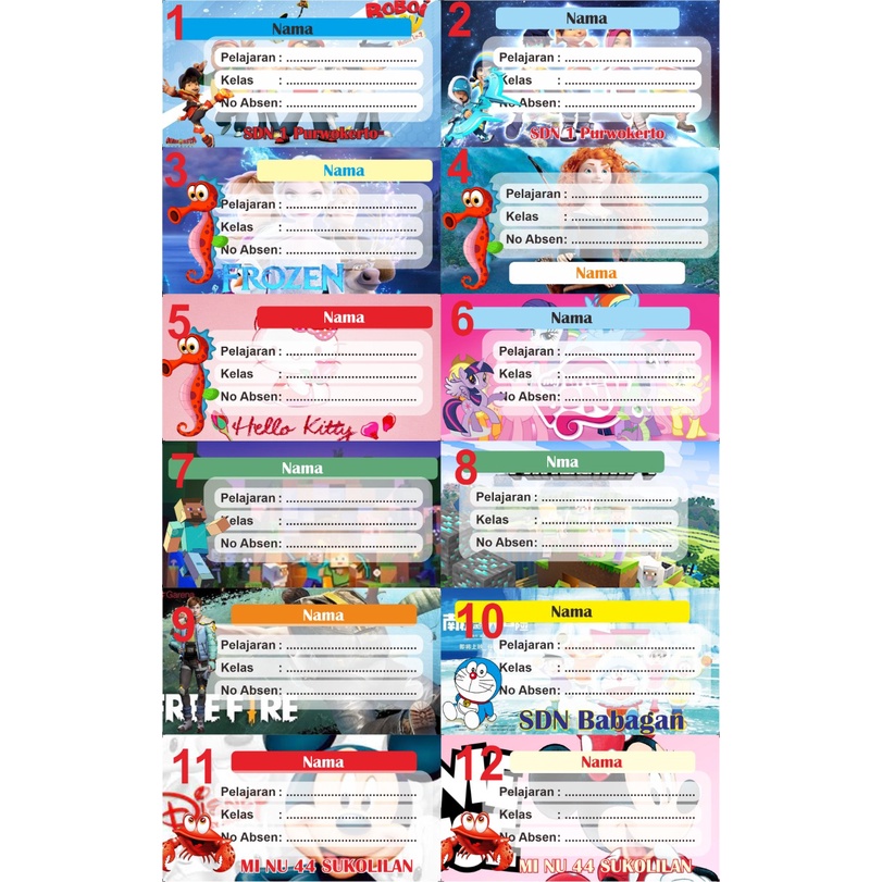 

STIKER LABEL BUKU PELAJARAN MATA PELAJARAN MAPEL
