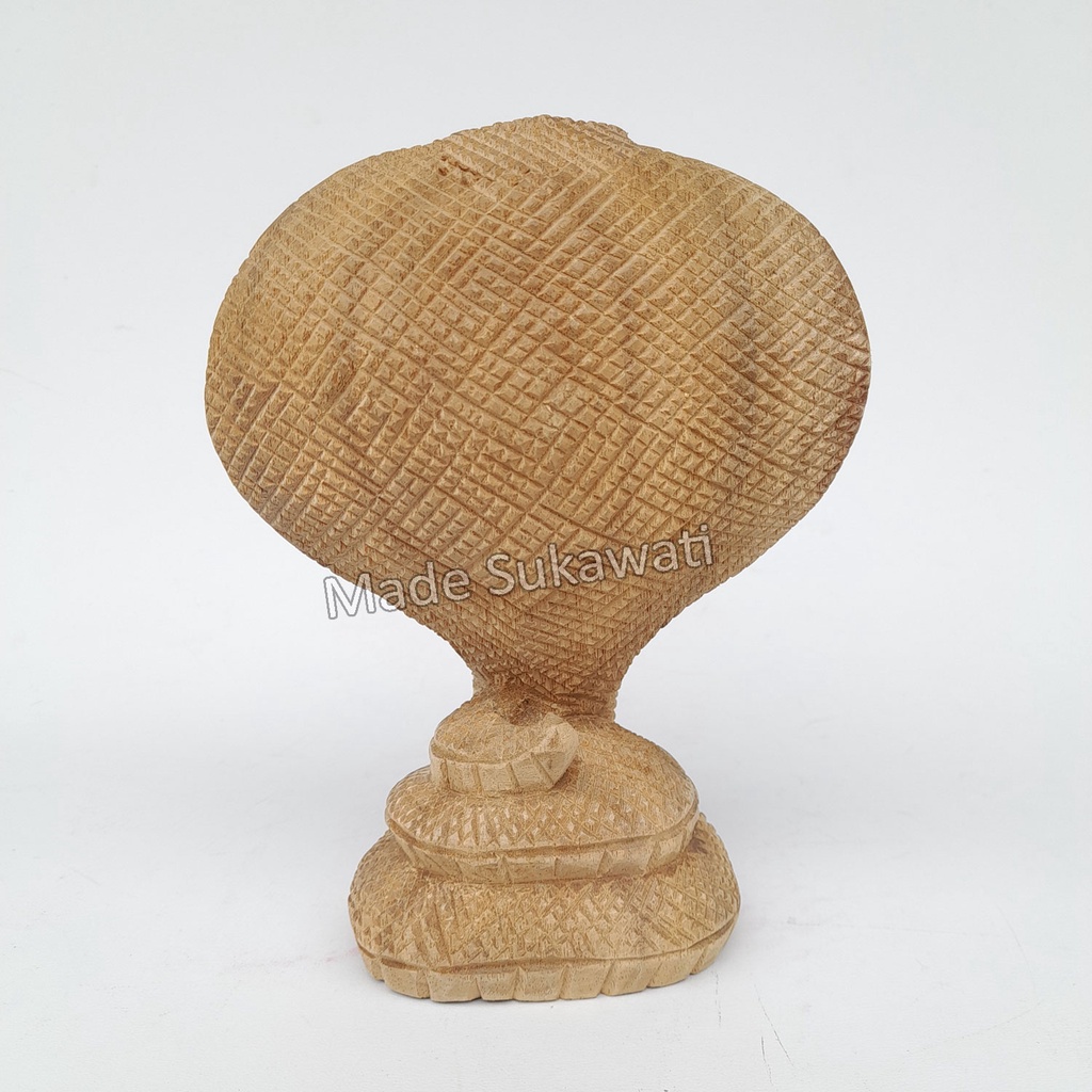 Patung kayu ular Cobra kerajinan tangan hiasan dekorasi handmade bali