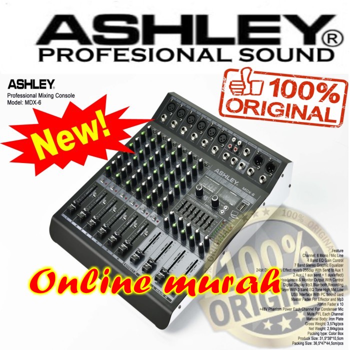 MIXER ASHLEY MDX6 6 CHANNEL MDX 6 / MDX-6 ORIGINAL
