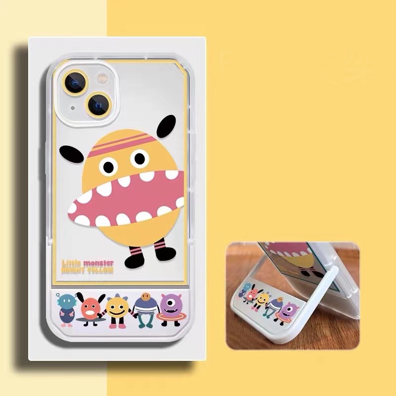 Soft Case TPU Transparan Shockproof Motif Monster Kecil Untuk IPhone 13 12 11 Pro X XR XS Max SE 2020 6 6S 7 8 Plus