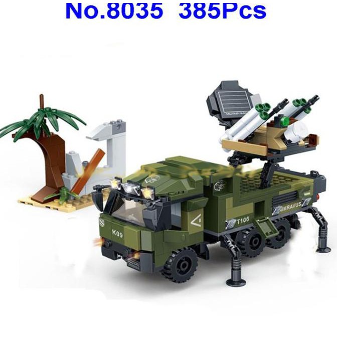 Aman Sembo 385Pc Missile Vehicles Army Lego Compatible Tentara Mobil Hemat