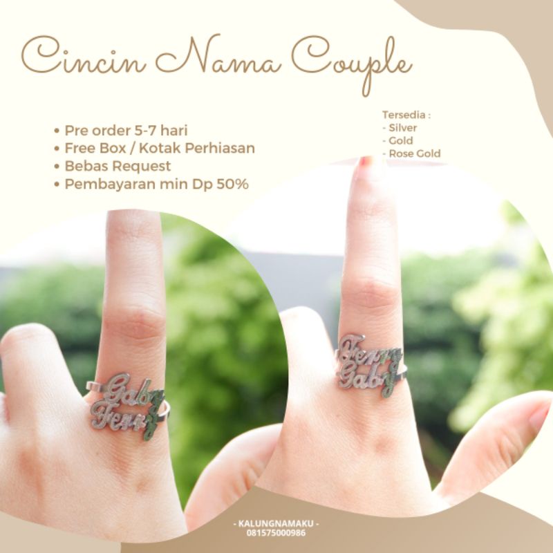 Cincin Nama Silver Grafir