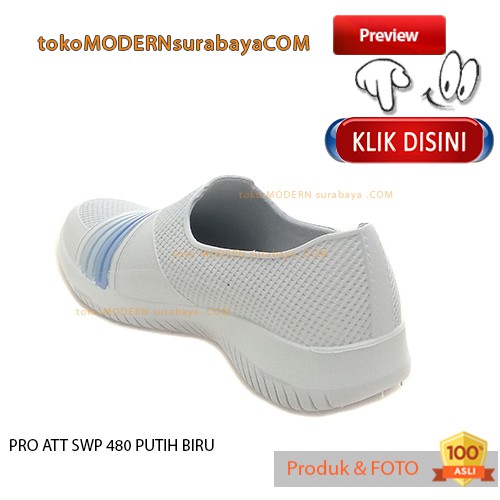 PRO ATT SWP 480 PUTIH BIRU Sepatu Wanita Sepatu Slip On Karet