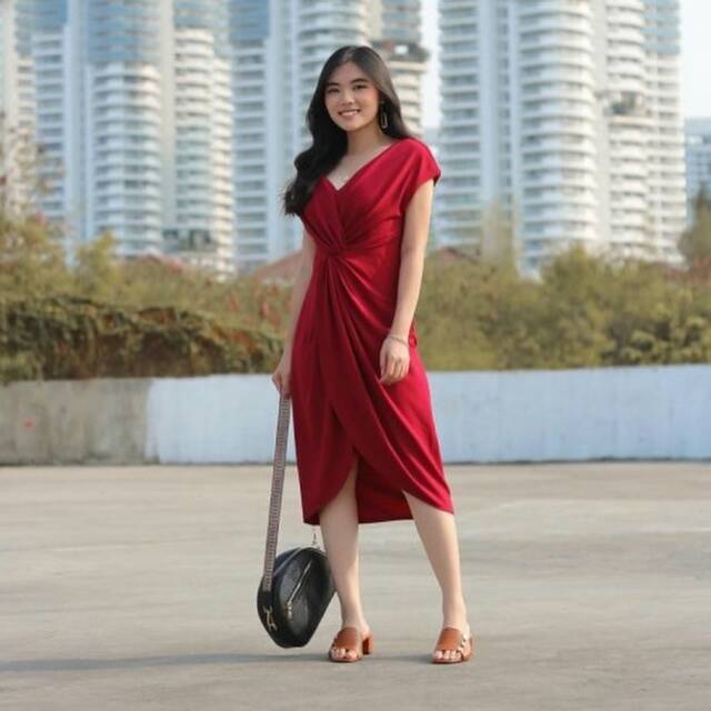 Dress Wanita Pesta Drees Wedges Cottonbells D 2633