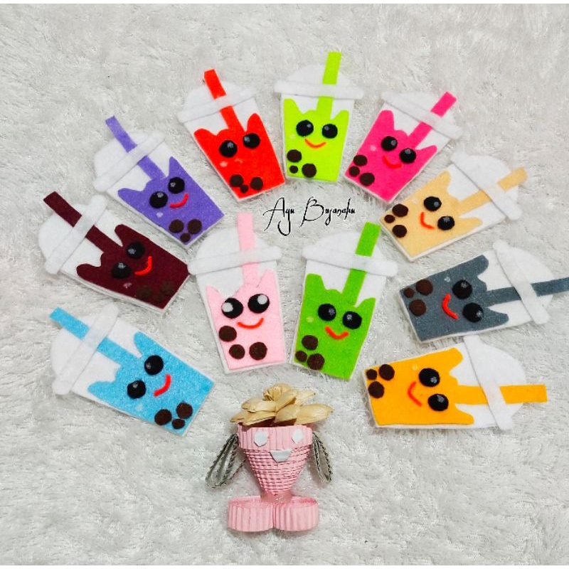 amplop angpao lebaran boba kain flanel per 10 pcs