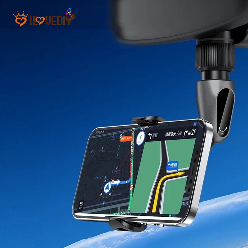 360 ° Bracket Dudukan Handphone Universal Multifungsi Model Putar Untuk Kaca Spion Mobil
