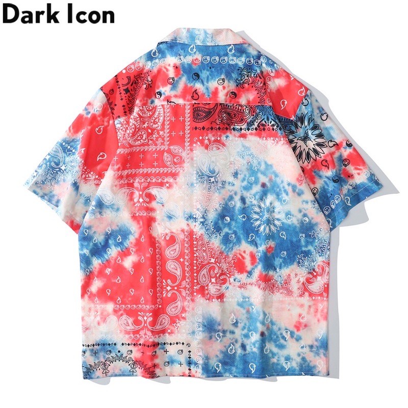 KEMEJA TYE DIE ABSTRAK IMPORT PRIA KOREA JEPANG HAWAI AMERIKA ORIGINAL M-2XL HN62