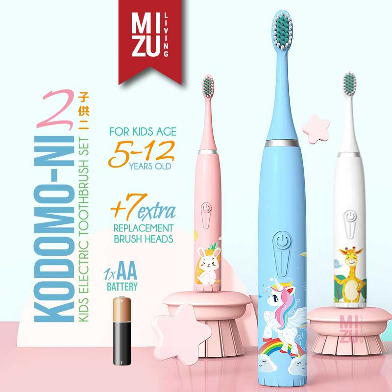 MIZU KODOMO-NI Kids Electric Toothbrush Sonic Vibration Sikat Gigi Anak Elektrik Battery