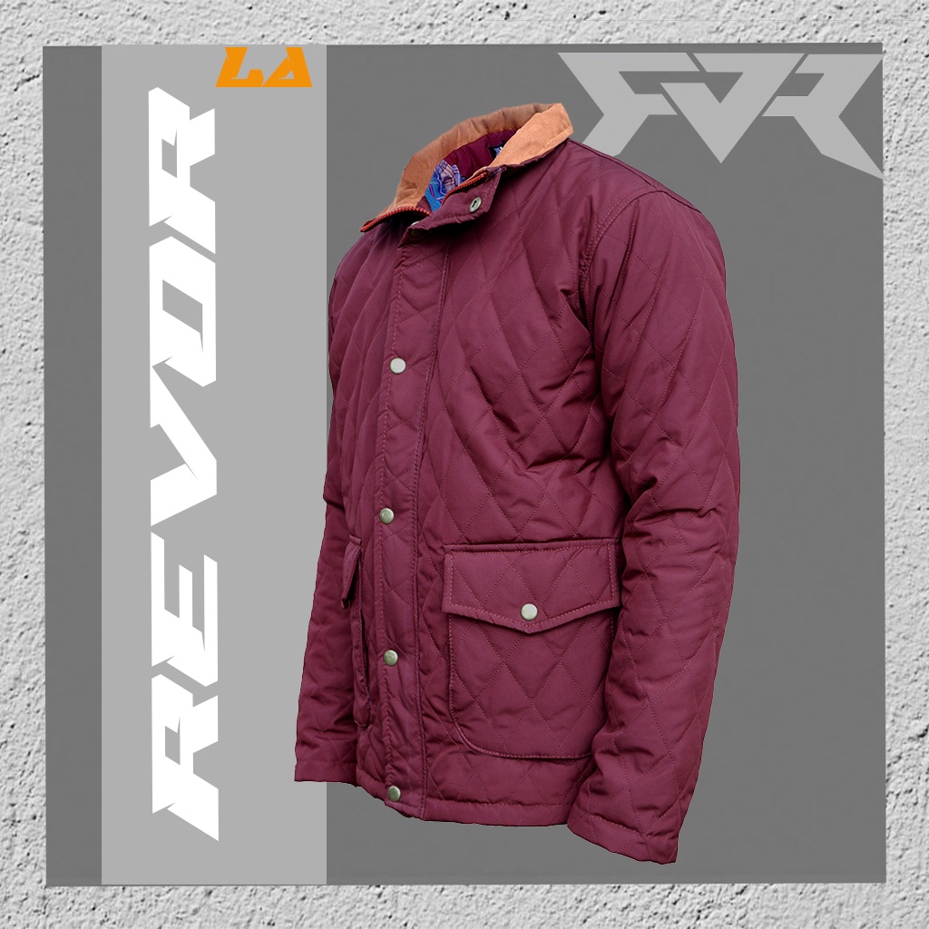 Revor LA Jaket Motor Quilted Tebal Tahan Angin