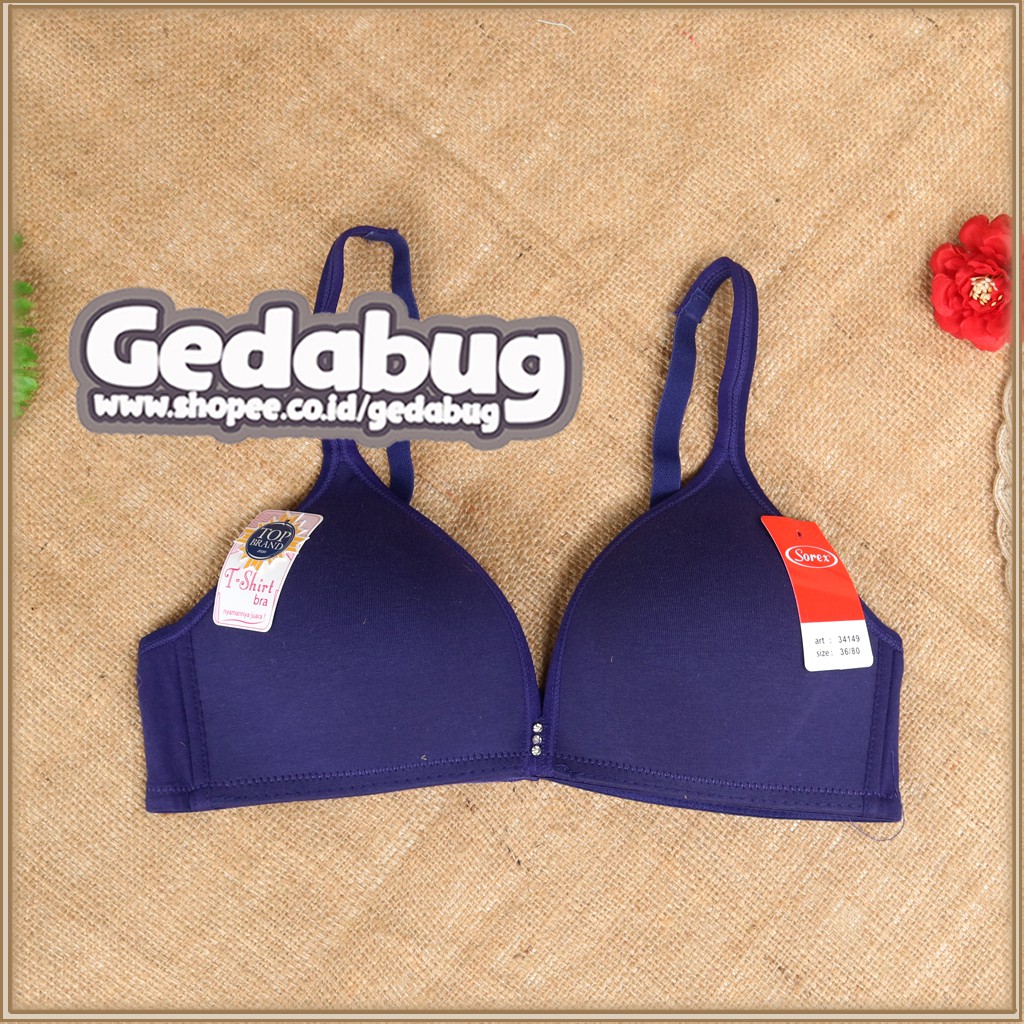 Sorex Bra 34149 T-shirt Bra busa sedang tanpa Kawat Cup setara Cup A-B Kait 2 | Gedabug