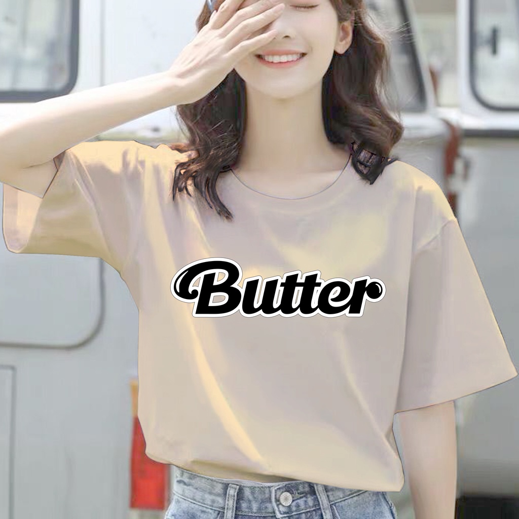 CALVIERO SHOP - BAJU KAOS ATASAN WANITA PRINTFONT BUTTER PRINT