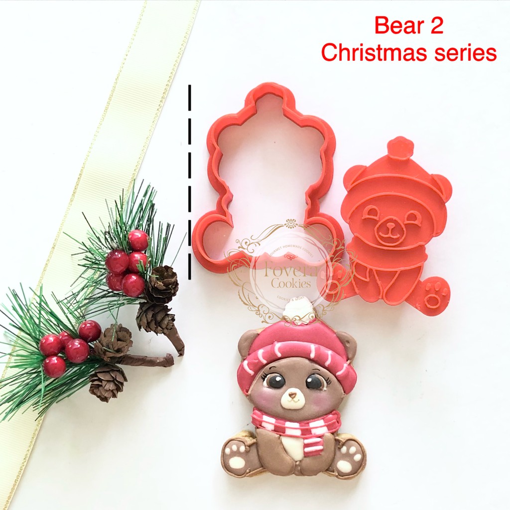 Bear 2 CHRISTMAS COOKIE CUTTER. Cetakan Christmas cookies