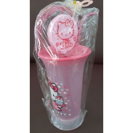 Gelas Plastik Hello Kitty+Sedotan Yang Lucu dan Unik