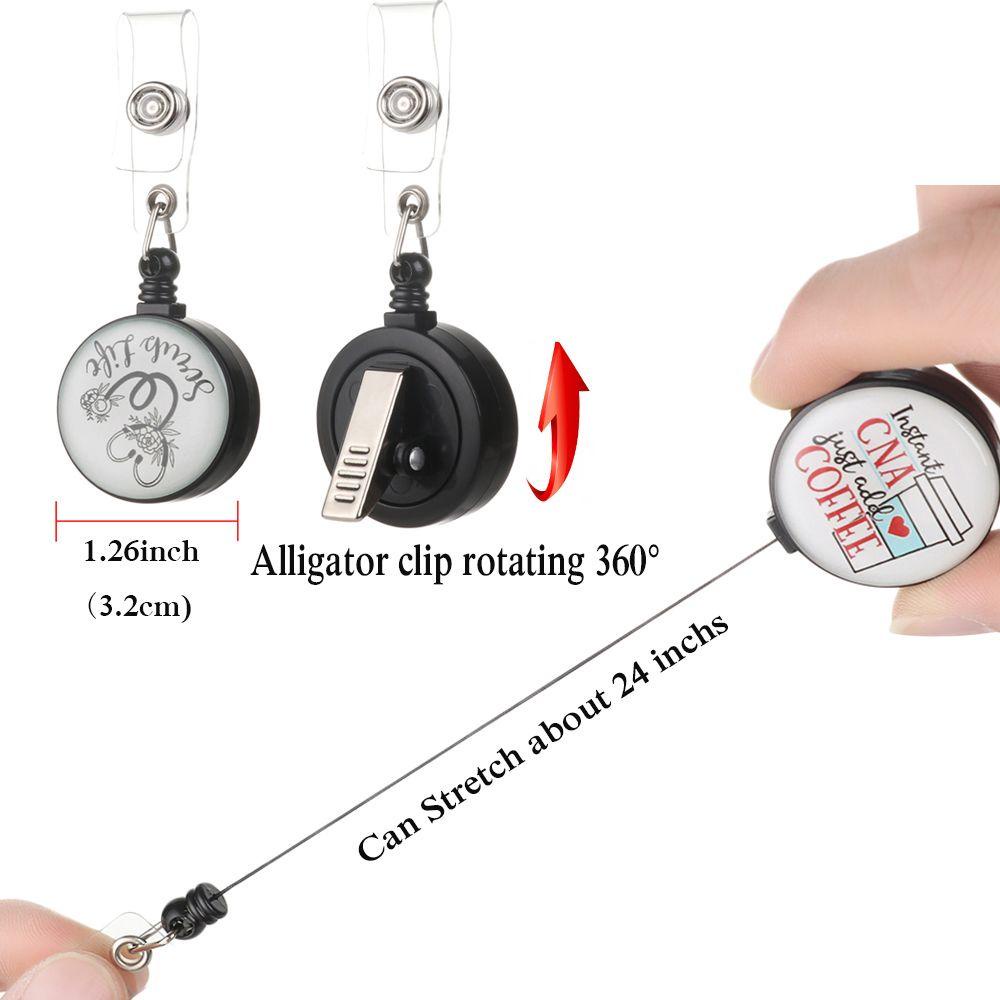 Top 1PC Gantungan Kunci Holder Badge Retractable Untuk Kantor