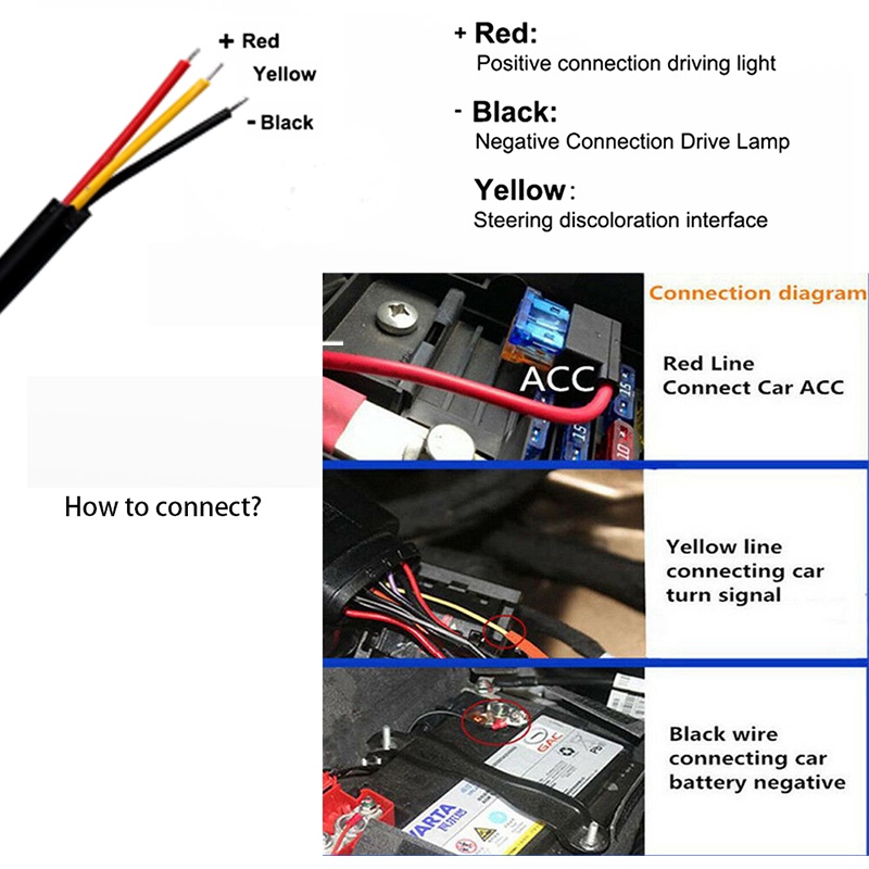 2pcs Lampu Strip Led Drl Flexible Anti Air Warna Putih Kuning 12v Untuk Drl Mobil