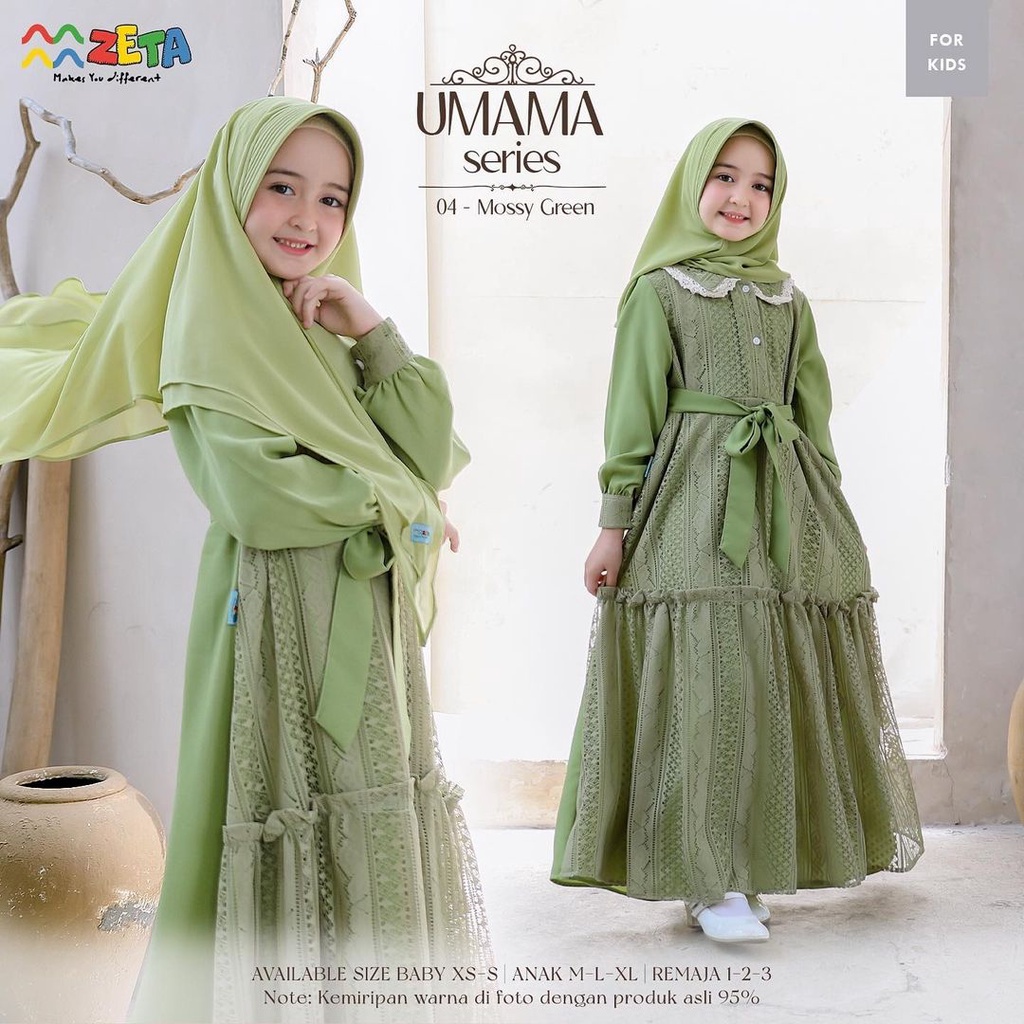 Umama Syari Kids Baju Setelan Anak Perempuan Gamis Brukat Anak Tanggung Baju Muslim Anak Perempuan U