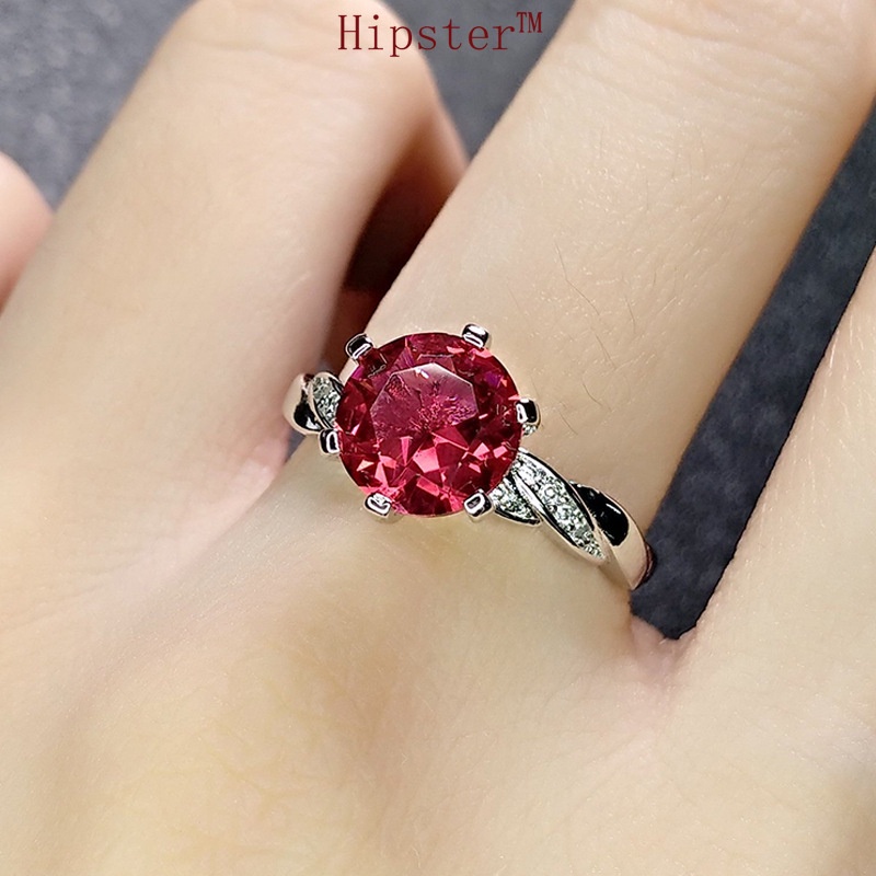 New Hot Sale Fashion Classic Inlaid Big Red Crystal Ring