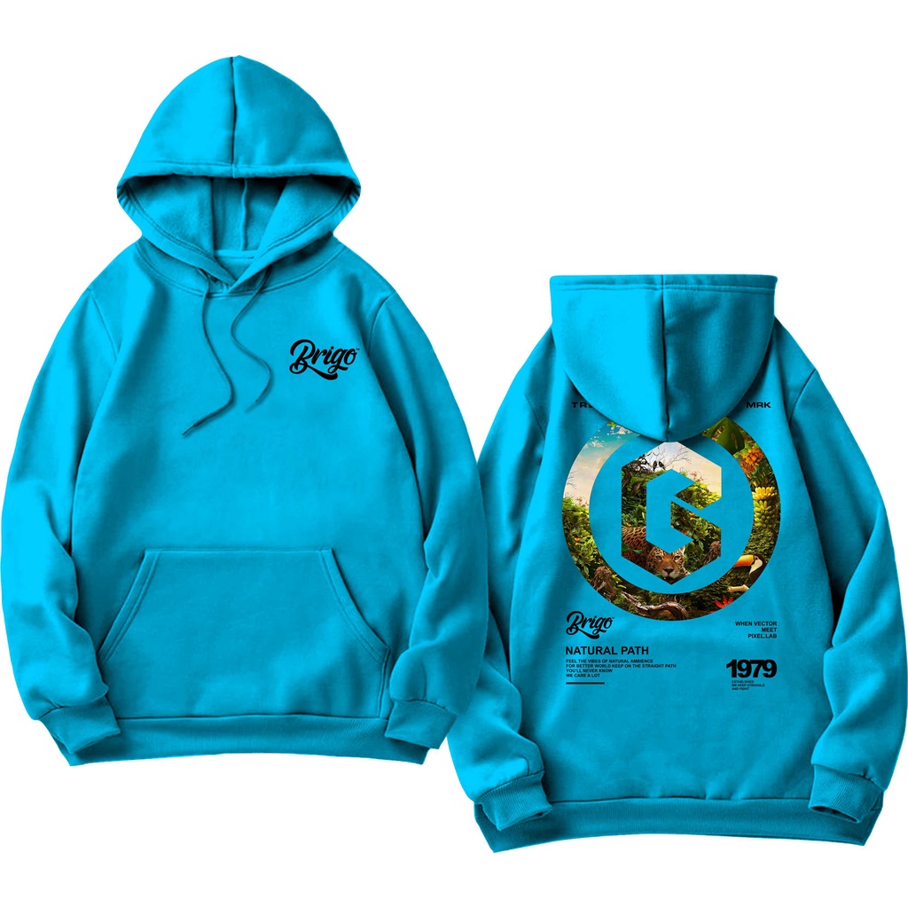 Sweater Hoodie BRIGO NATURAL PATH  Sablon DTF Fleece Cotton II BRIGO Jumper Hoodie NATURAL PATH II M-XXL (Pria &amp; Wanita) Free stiker&amp;Gantungan Kunci