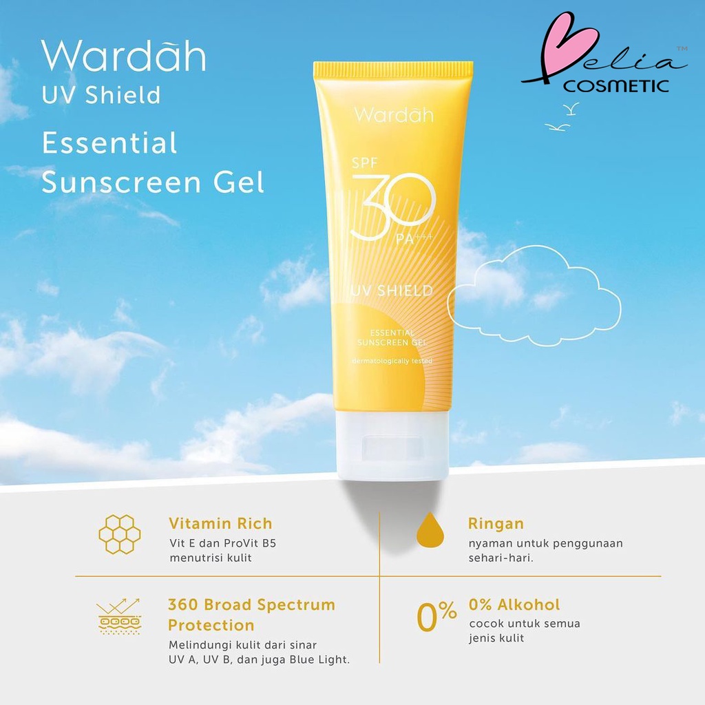 ❤ BELIA ❤ WARDAH UV Shield Aqua Fresh Essence | Active Protection Serum | SPF 50 PA++++ Sunscreen Sun Screen