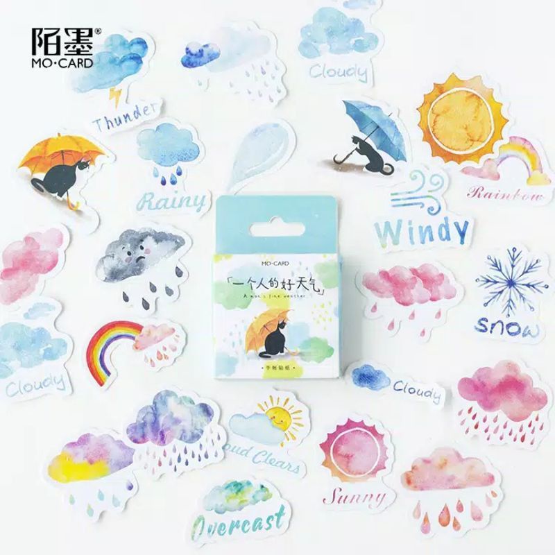 

WEATHER - Sticker Aesthetic Lucu Diy diary anak Scrapbook Hadiah Kado stiker murah per biji