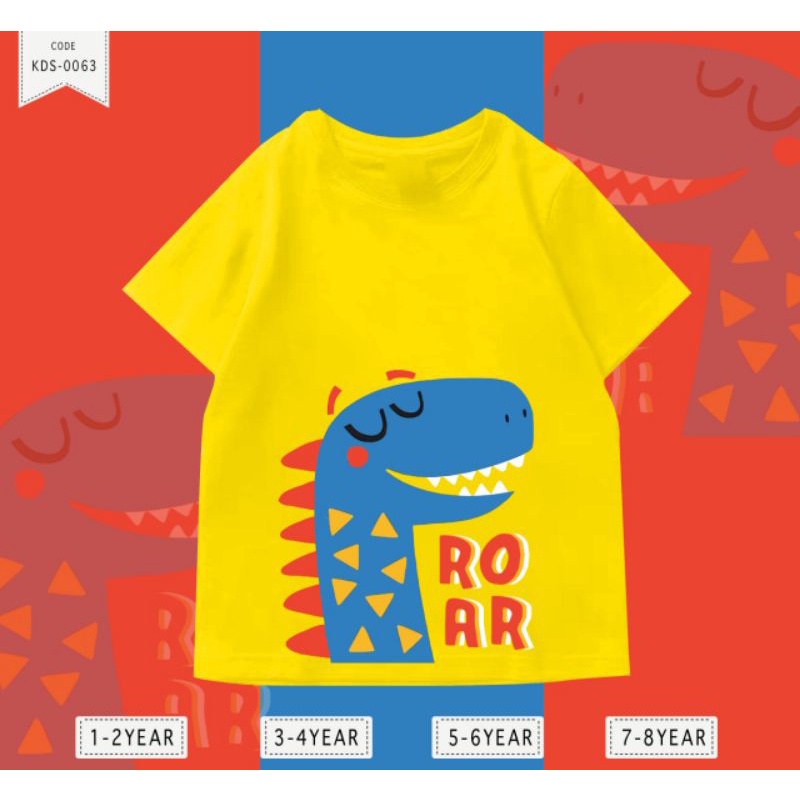 KAOS ANAK LAKI LAKI DINO ROAR/T-SHIRT KIDS DINO ROAR BOY COTTON 24S