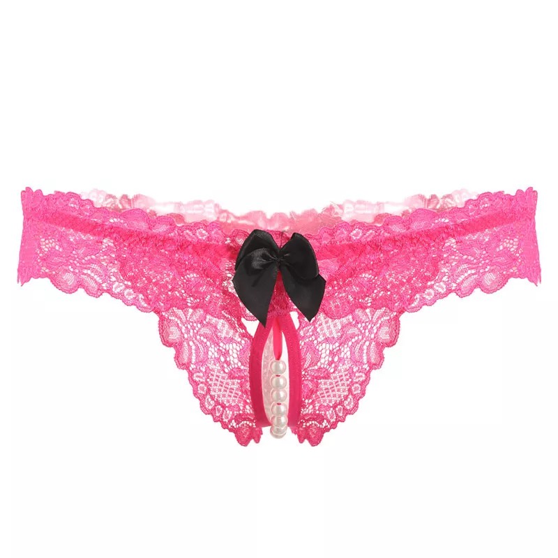 Celana Dalam Wanita Mutiara Seksi Crotchless transparan G String Lingerie C056