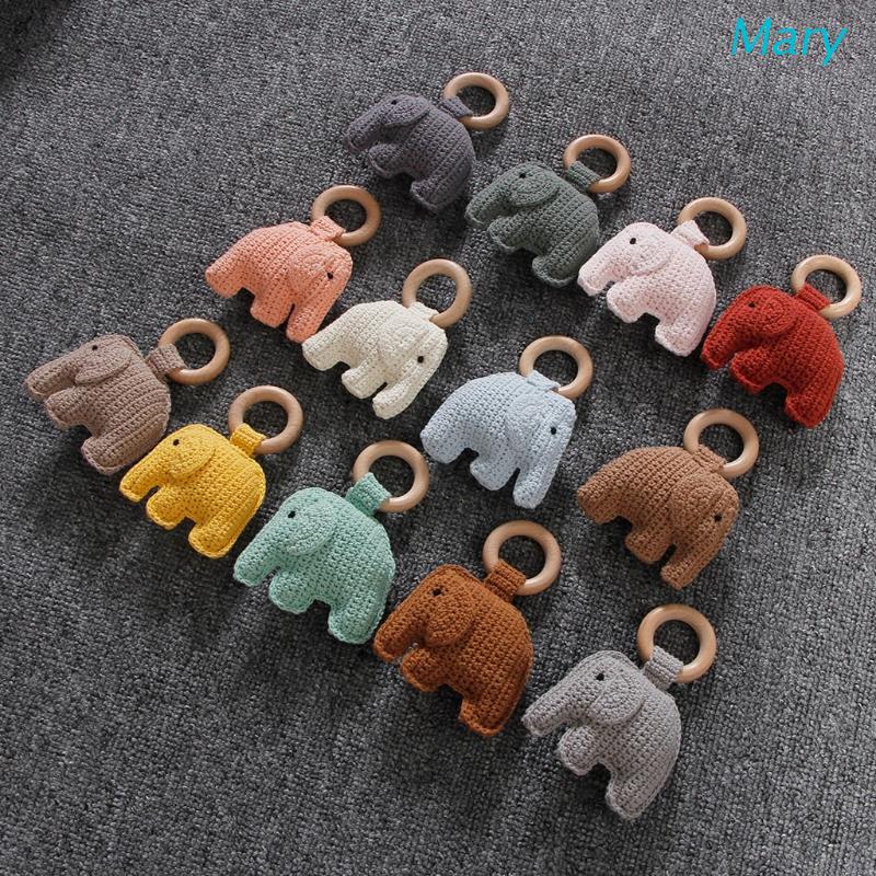 Mary Mainan Teether Bentuk Gajah Bahan Rajut Untuk Bayi